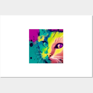 Cat - Splatter Themed Posters and Art